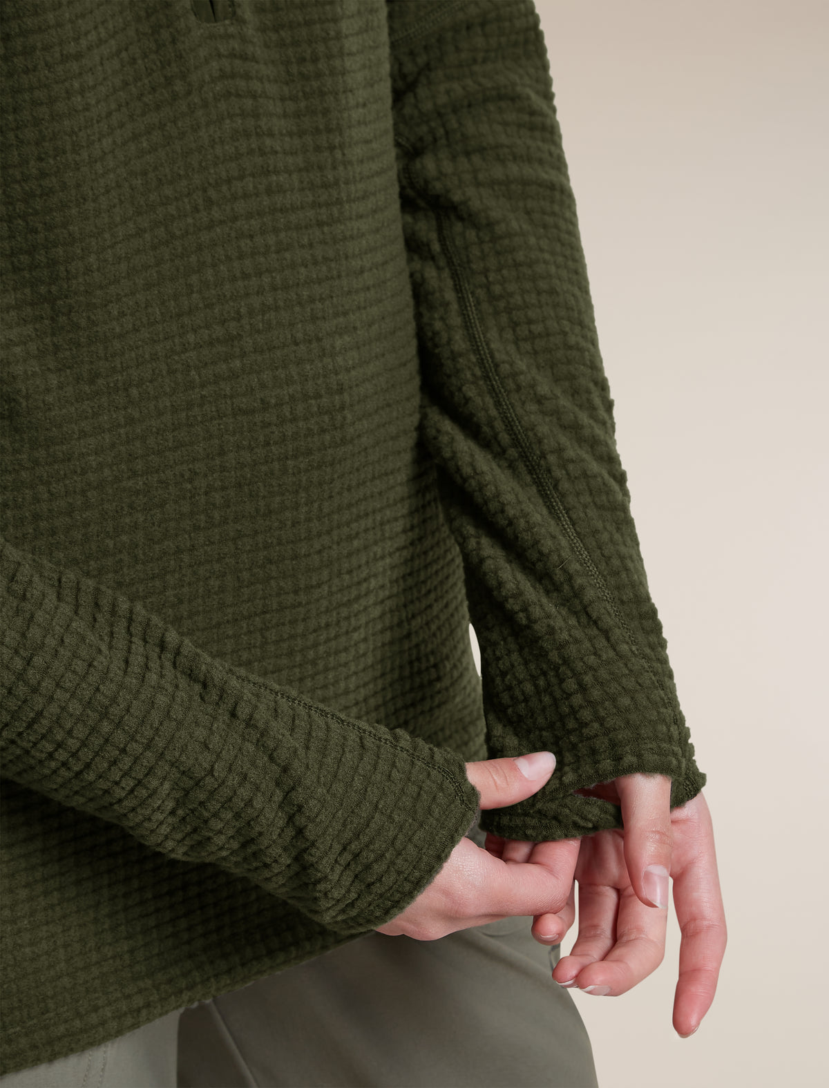 Women's Merino 400 RealFleece™ Grid Peaksland Long Sleeve Half Zip Dark Loden - 9