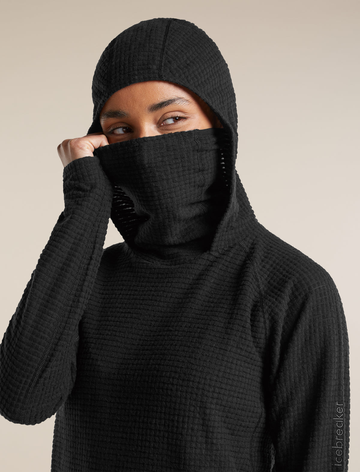 Women's Merino 400 RealFleece™ Grid Blackridge Pullover Hoodie Black - 7