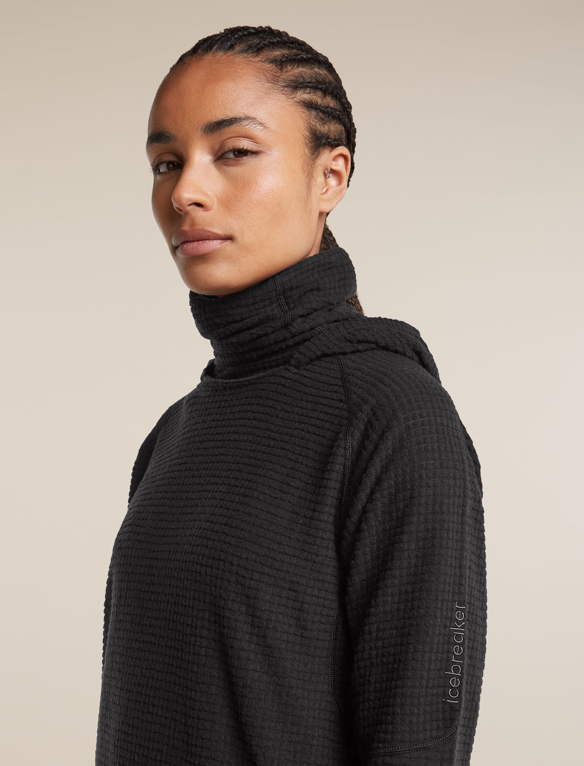 Women's Merino 400 RealFleece™ Grid Blackridge Pullover Hoodie Black - 8