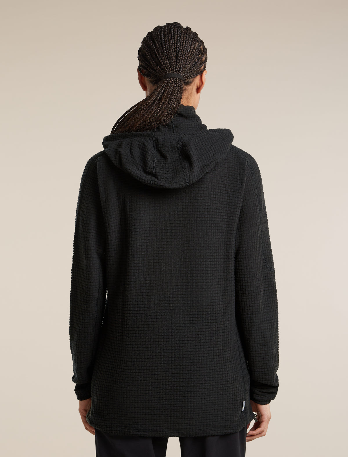 Women's Merino 400 RealFleece™ Grid Blackridge Pullover Hoodie Black - 2