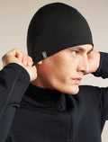 Unisex Merino 260 Oasis Vertex Reversible Beanie Chillwave Black/Obsidian - 11