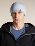 Unisex Merino 260 Oasis Vertex Reversible Beanie Chillwave Snow/Zinc Blue - 7