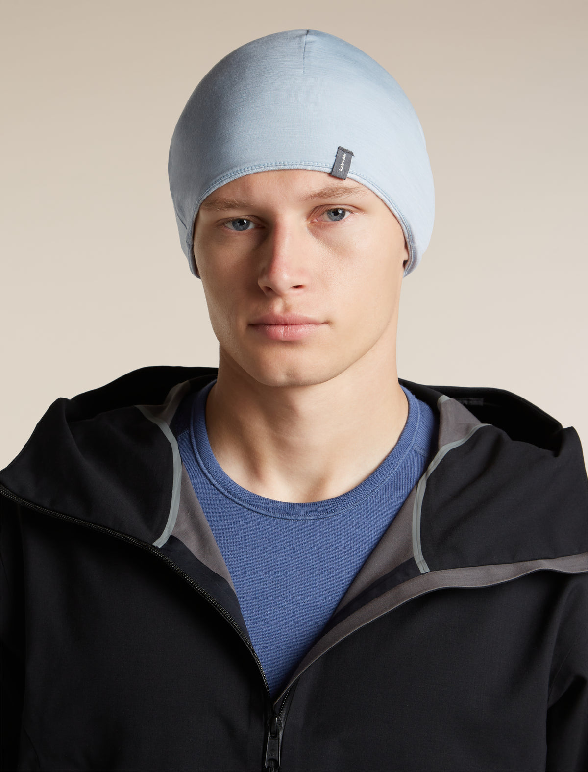 Unisex Merino 260 Oasis Vertex Reversible Beanie Chillwave Snow/Zinc Blue - 7