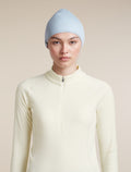 Unisex Merino 260 Oasis Vertex Reversible Beanie Chillwave Snow/Zinc Blue - 10
