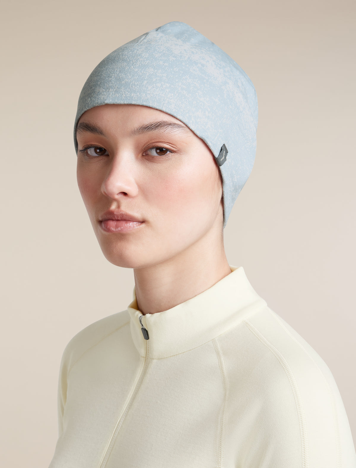 Unisex Merino 260 Oasis Vertex Reversible Beanie Chillwave Snow/Zinc Blue - 14