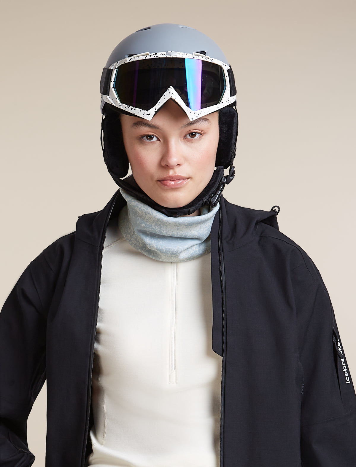 Unisex Merino 260 Oasis Vertex Reversible Chute Chillwave Snow/Zinc Blue - 9