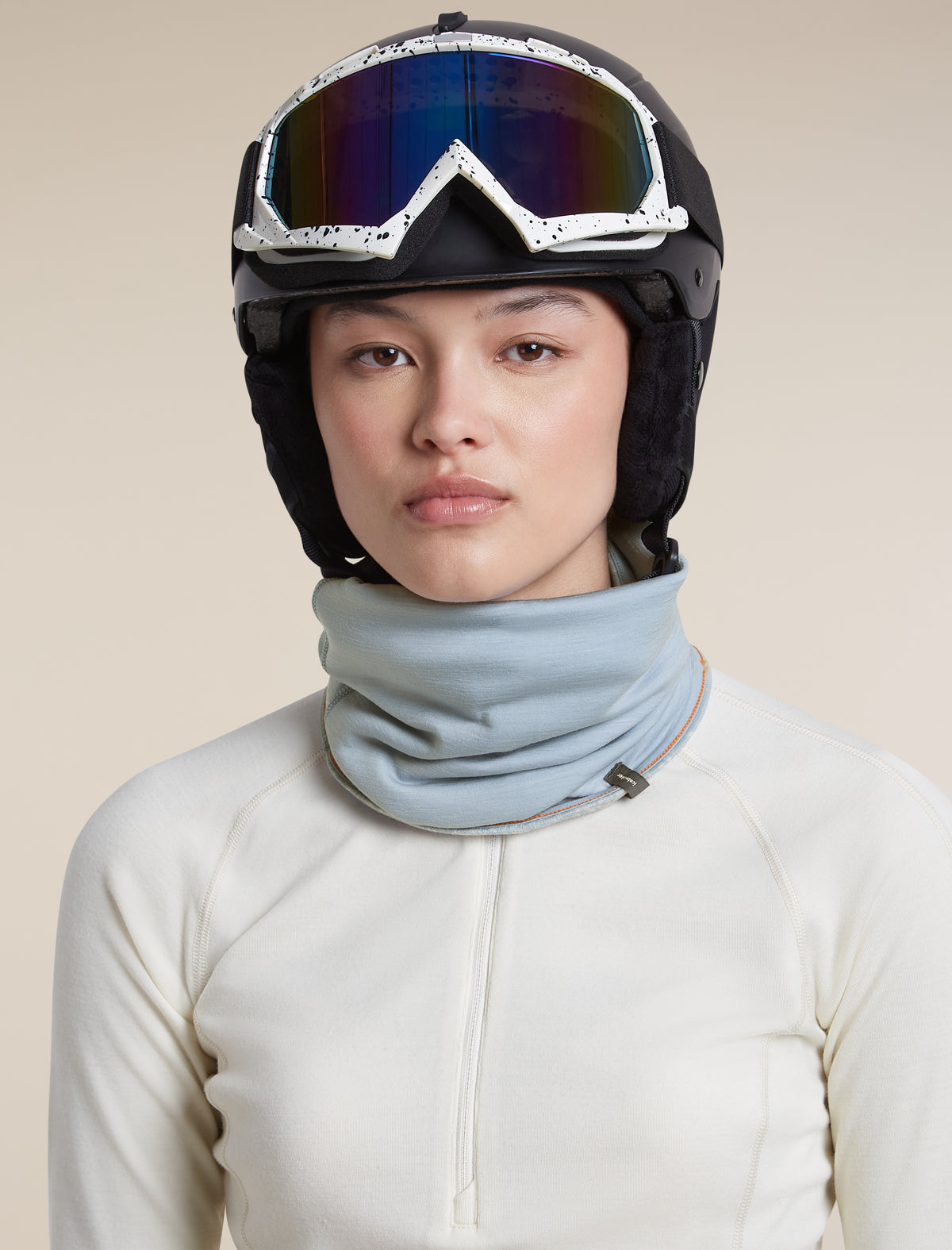 Unisex Merino 260 Oasis Vertex Reversible Chute Chillwave Snow/Zinc Blue - 5