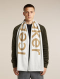 Unisex Merino icebreaker Scarf Ecru Heather/Cumin - 1