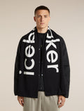 Unisex Merino icebreaker Scarf Black/Ecru Heather - 1