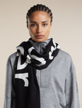 Unisex Merino icebreaker Scarf Black/Ecru Heather - 6