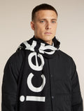 Unisex Merino icebreaker Scarf Black/Ecru Heather - 7
