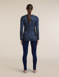 Women's Merino 200 Oasis Long Sleeve Thermal Crewe Moss Bloom AOP Midnight Navy/Dawn/AOP - 7