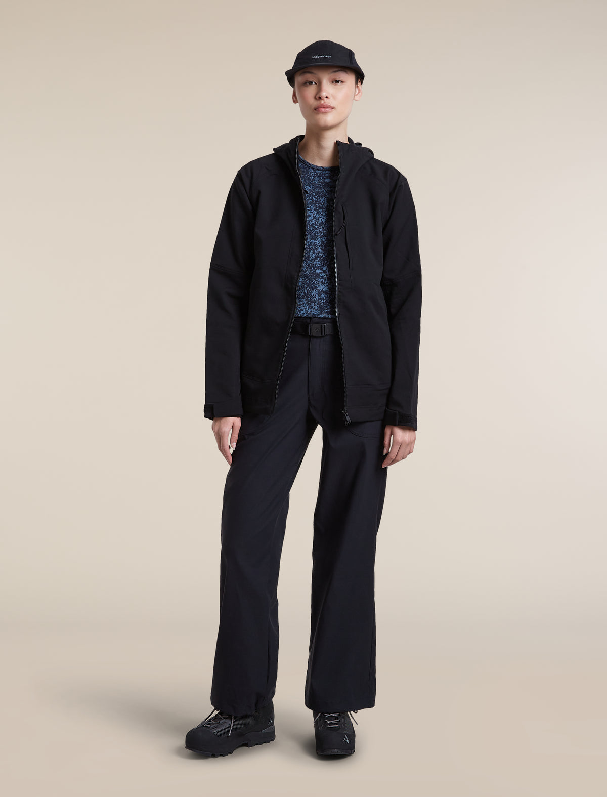 Women's Merino 200 Oasis Long Sleeve Thermal Crewe Moss Bloom AOP Midnight Navy/Dawn/AOP - 4