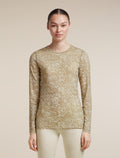Women's Merino 200 Oasis Long Sleeve Thermal Crewe Moss Bloom AOP Cumin/Undyed/AOP - 1