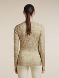Women's Merino 200 Oasis Long Sleeve Thermal Crewe Moss Bloom AOP Cumin/Undyed/AOP - 2