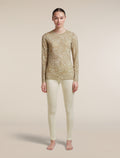 Women's Merino 200 Oasis Long Sleeve Thermal Crewe Moss Bloom AOP Cumin/Undyed/AOP - 3