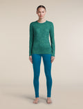Women's Merino 200 Oasis Long Sleeve Thermal Crewe Moss Bloom AOP Fresh/Tidal Teal/AOP - 3