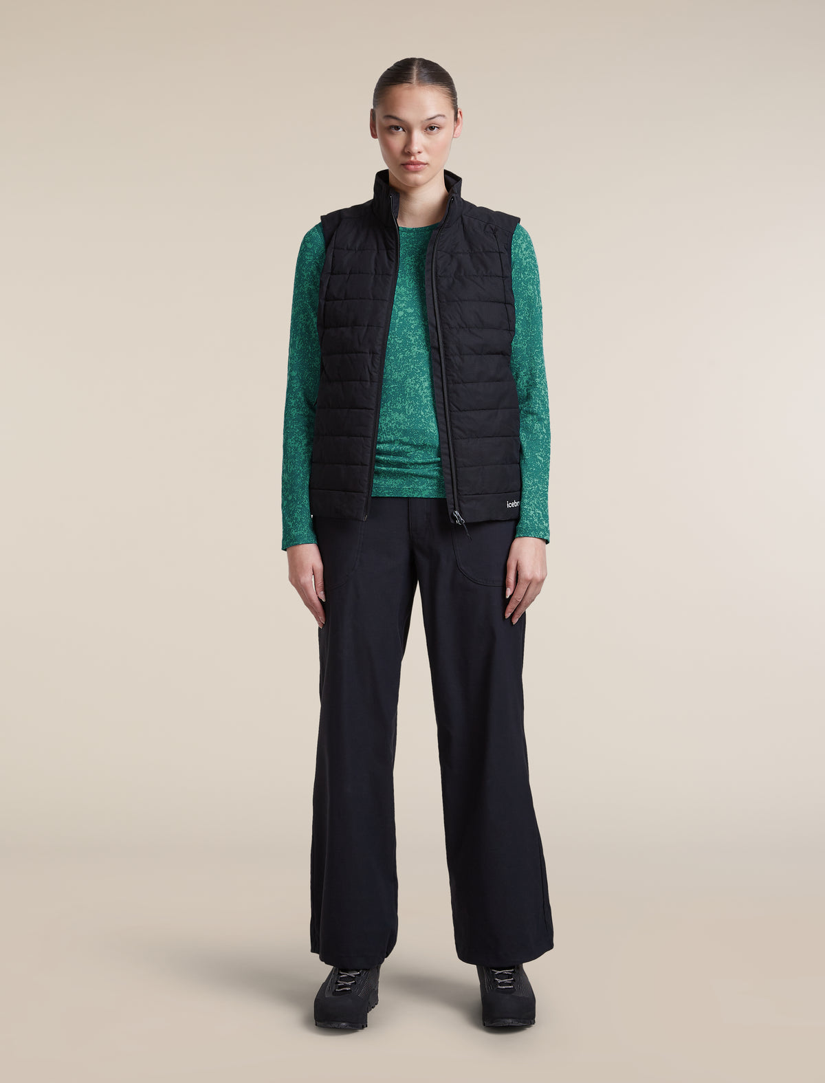 Women's Merino 200 Oasis Long Sleeve Thermal Crewe Moss Bloom AOP Fresh/Tidal Teal/AOP - 4