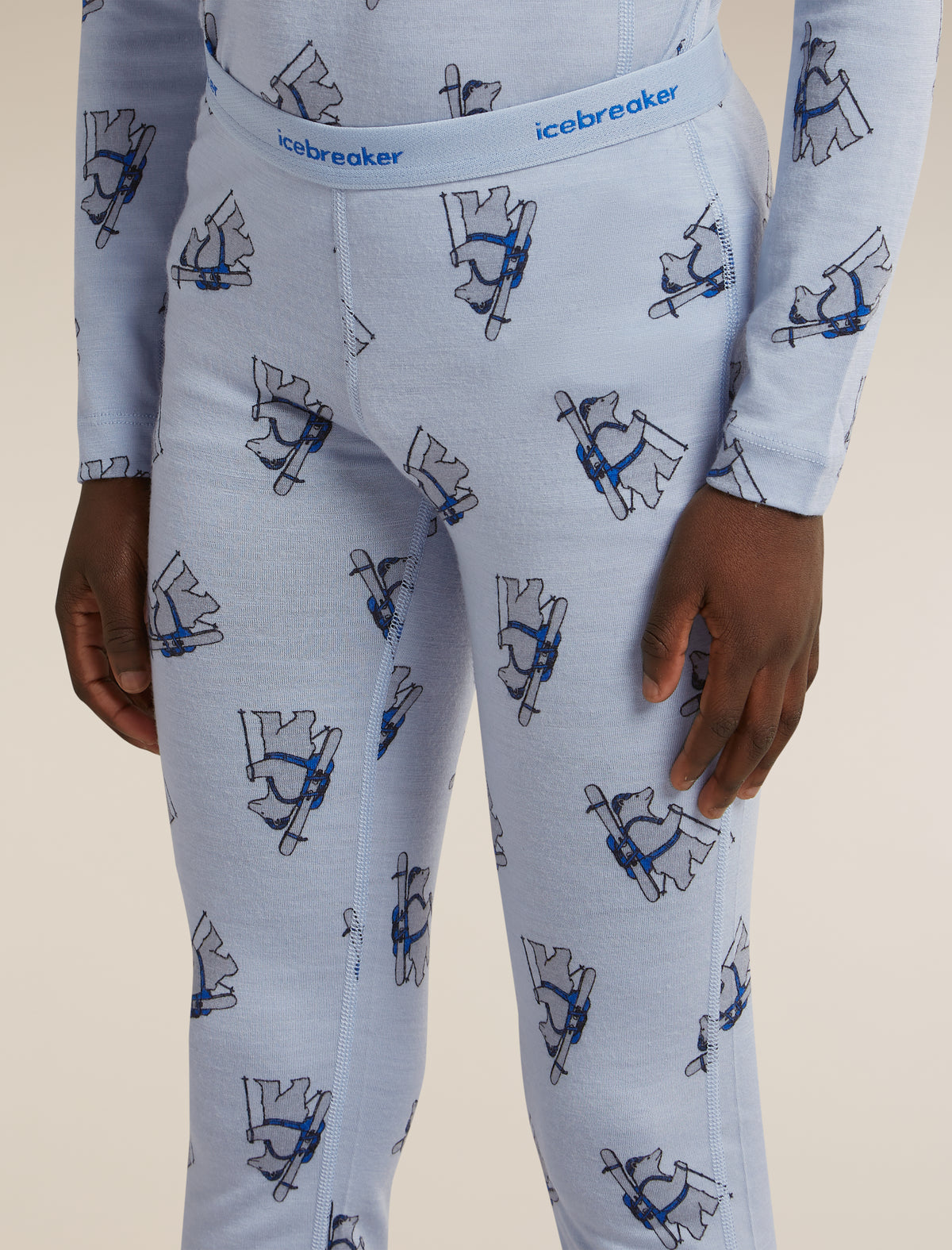 Legging 200 Oasis Bear Tour AOP en mérinos pour enfants  - 7