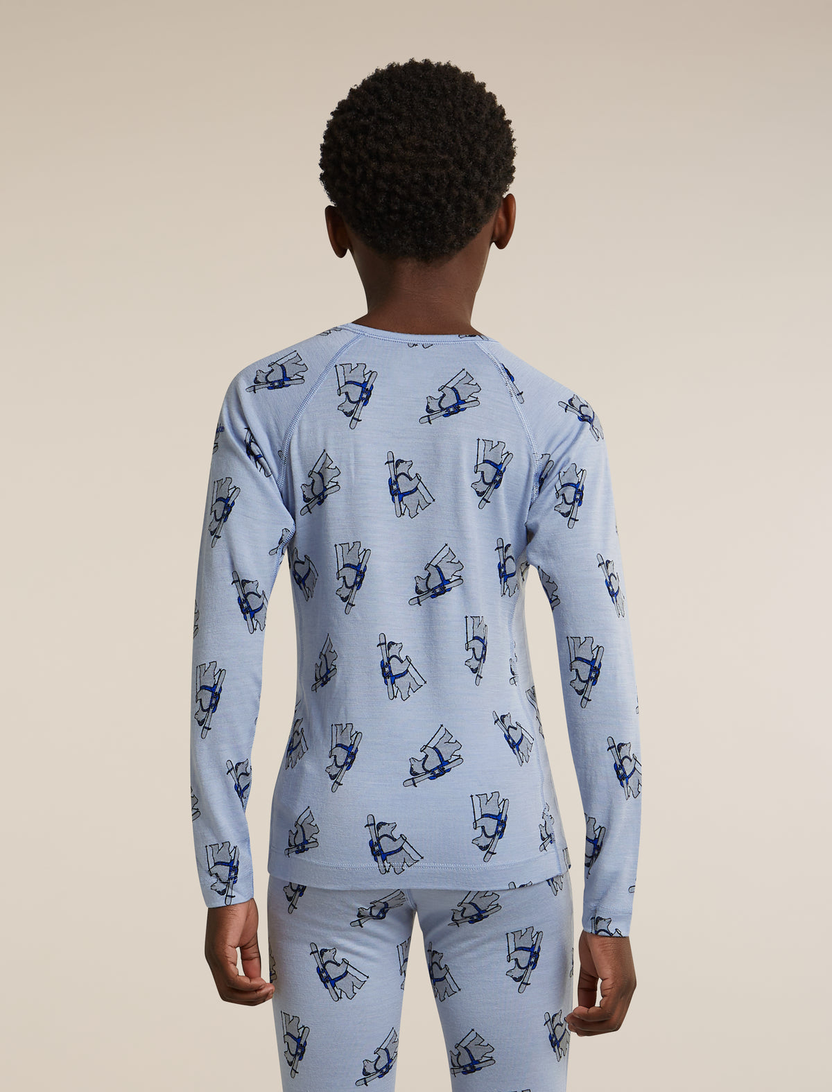 Chandail à encolure ronde 200 Oasis Bear Tour AOP en mérinos pour enfants  - 2