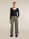 Women's Merino 200 Oasis Long Sleeve Thermal V Neck Black - 4