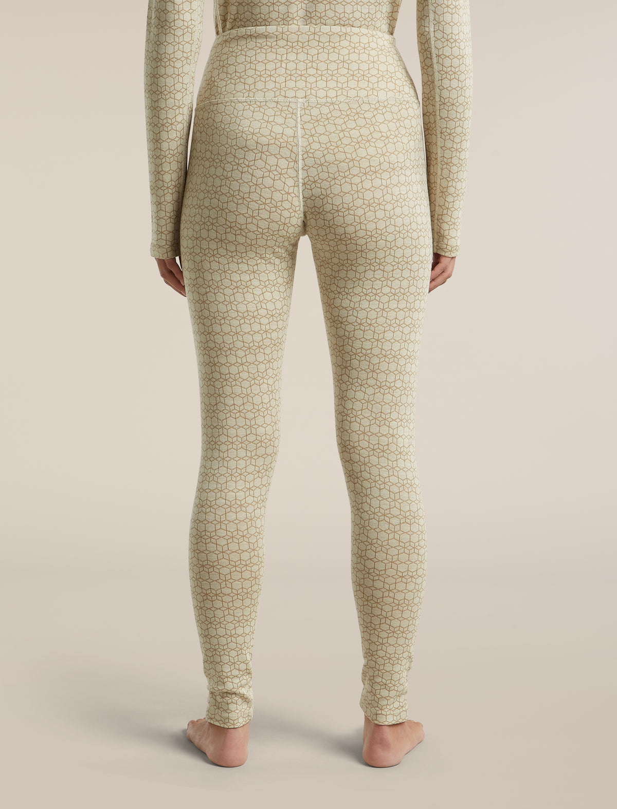 Women's Merino 260 Oasis Vertex High Rise Thermal Leggings Alpine Geo Undyed/Cumin - 2
