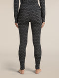 Women's Merino 260 Oasis Vertex High Rise Thermal Leggings Alpine Geo Black/Snow - 2
