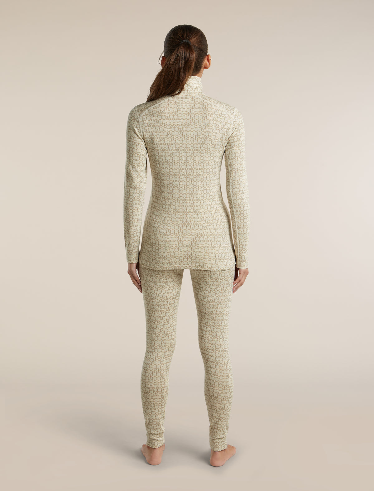 Women's Merino 260 Oasis Vertex Long Sleeve Thermal Half Zip Alpine Geo Undyed/Cumin - 6