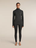 Women's Merino 260 Oasis Vertex Long Sleeve Thermal Half Zip Alpine Geo Black/Snow - 3