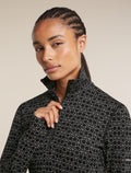 Women's Merino 260 Oasis Vertex Long Sleeve Thermal Half Zip Alpine Geo Black/Snow - 6