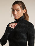 Women's Merino 260 Oasis Vertex Long Sleeve Thermal Half Zip Chillwave Black/Obsidian - 6