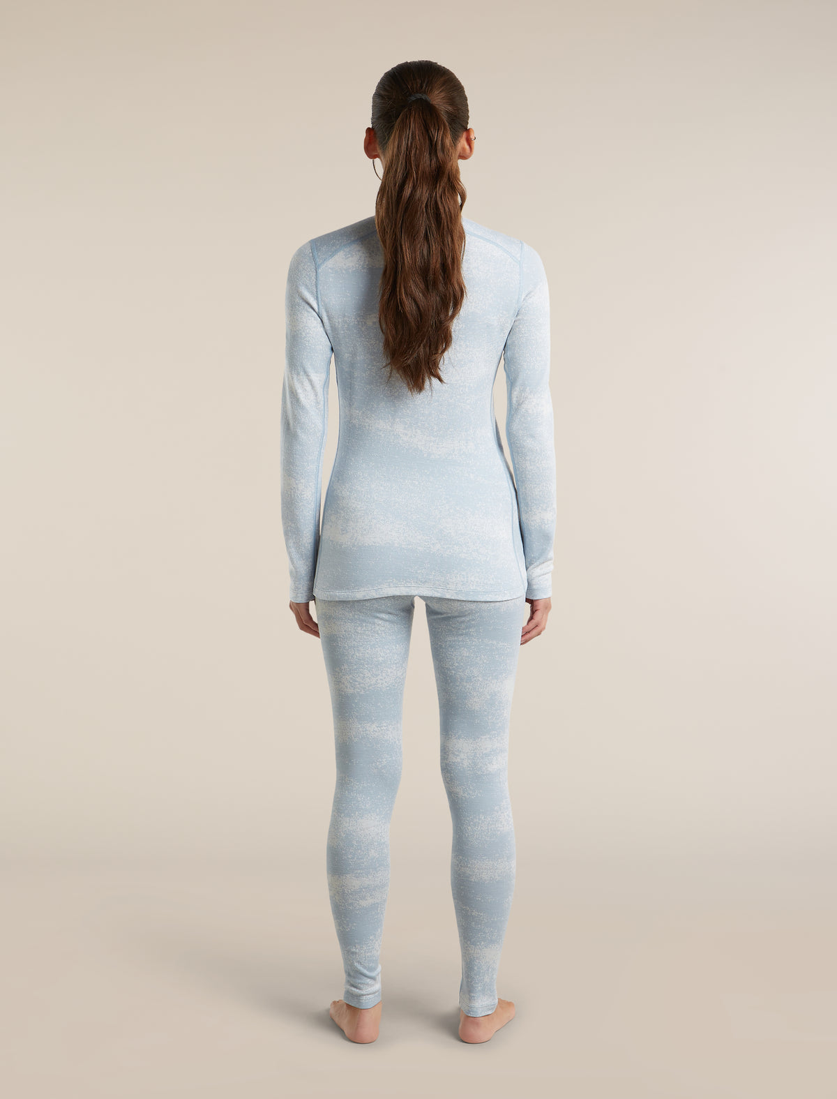 Women's Merino 260 Oasis Vertex Long Sleeve Thermal Half Zip Chillwave Snow/Zinc Blue - 7