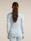 Women's Merino 260 Oasis Vertex Long Sleeve Thermal Half Zip Chillwave Snow/Zinc Blue - 2