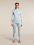 Women's Merino 260 Oasis Vertex Long Sleeve Thermal Half Zip Chillwave Snow/Zinc Blue - 3