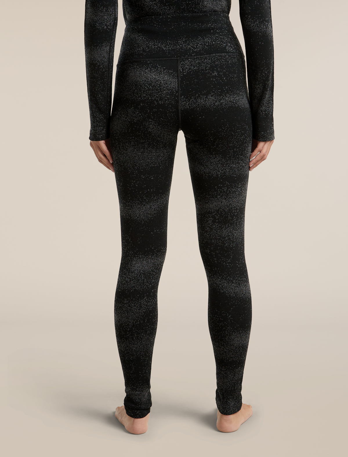 Women's Merino 260 Oasis Vertex High Rise Thermal Leggings Chillwave Black/Obsidian - 2