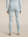 Women's Merino 260 Oasis Vertex High Rise Thermal Leggings Chillwave Snow/Zinc Blue - 2