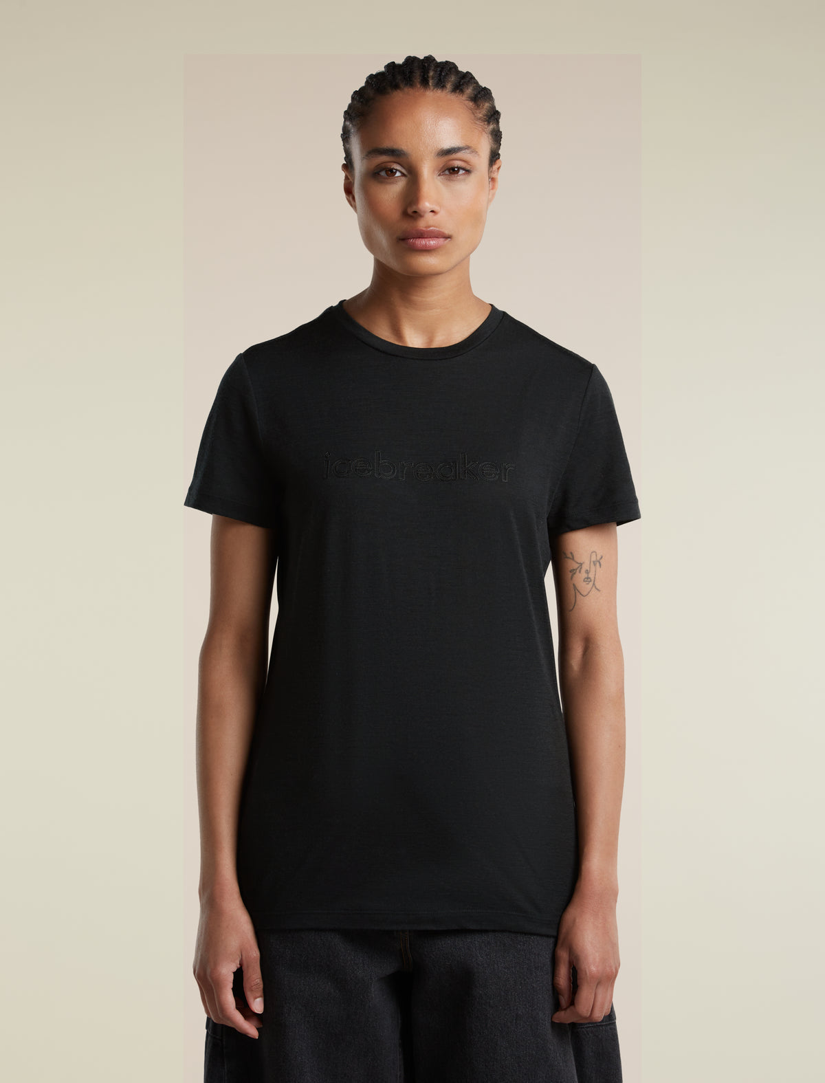 Women's Merino 150 Tech Lite Short Sleeve Tee IB Stitchline Black - 1
