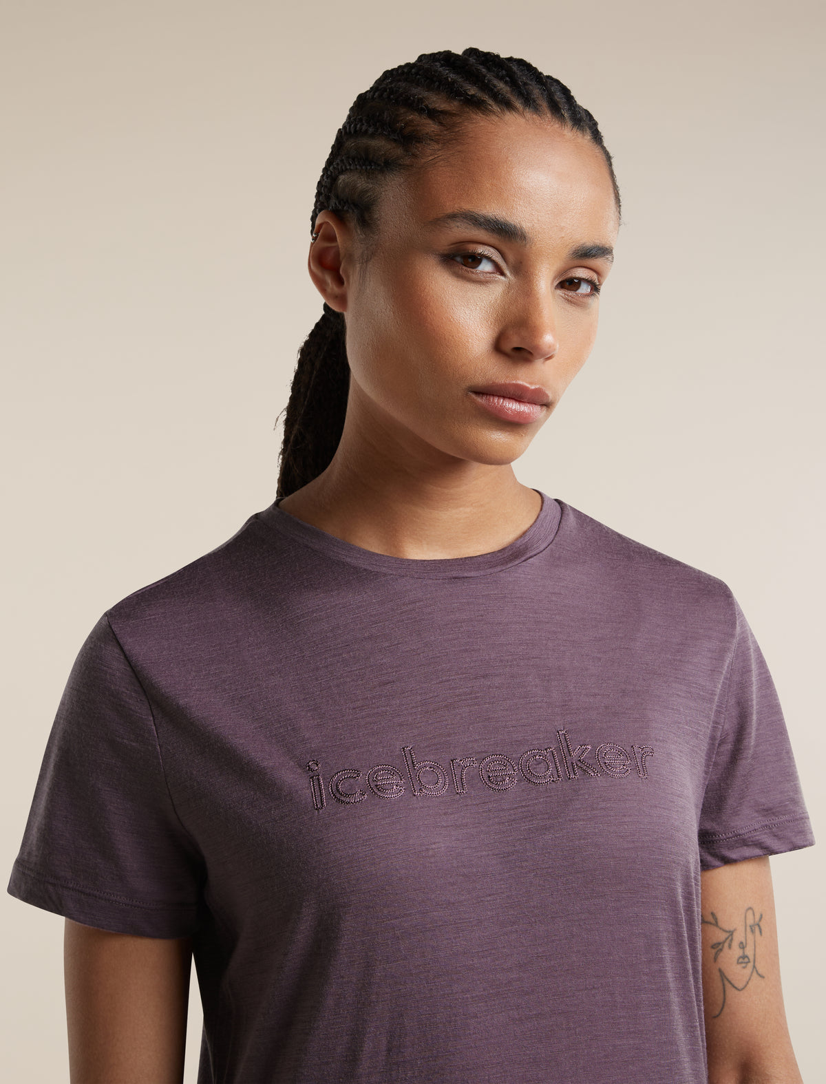 Women's Merino 150 Tech Lite Short Sleeve Tee IB Stitchline Grey Plum - 6