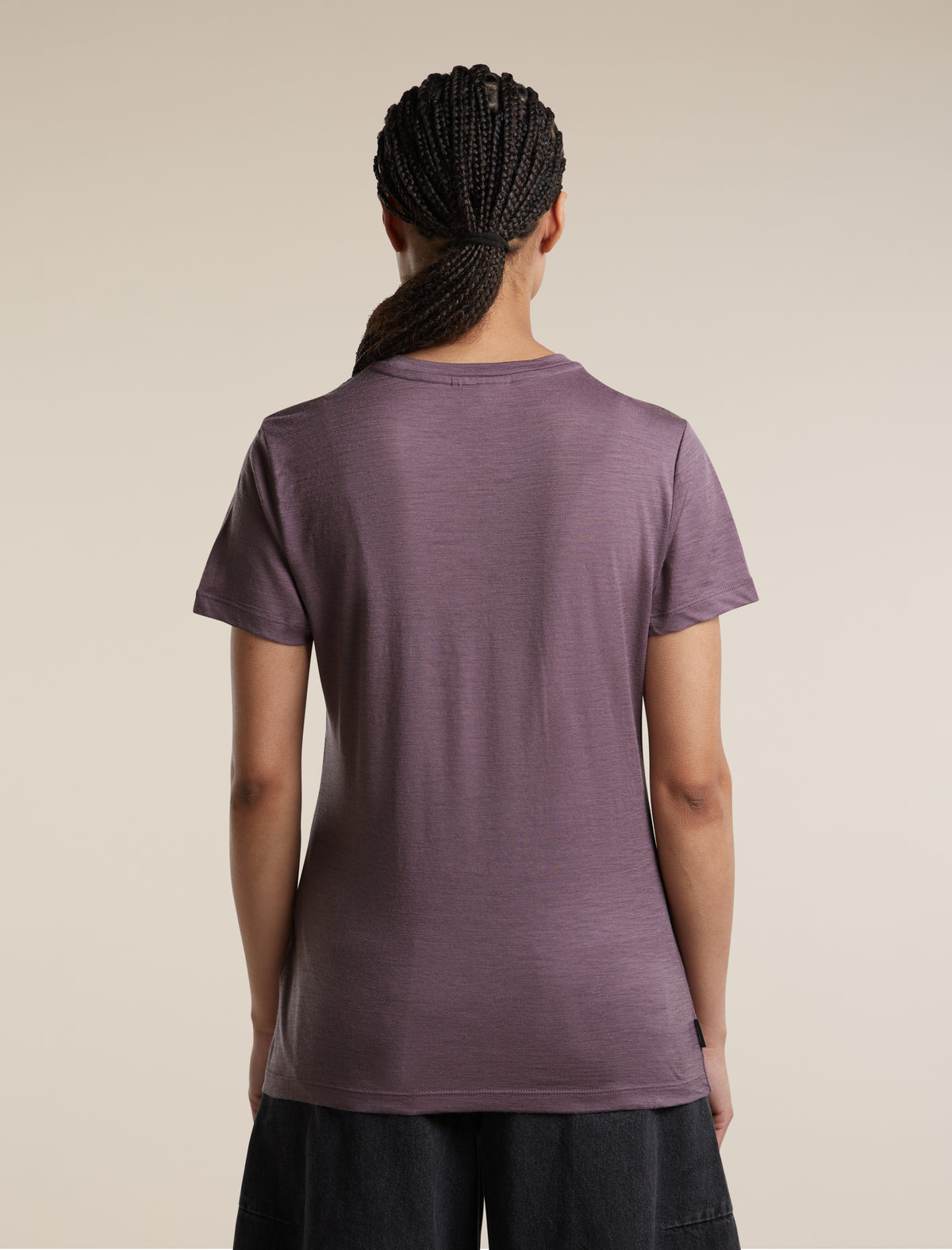 Women's Merino 150 Tech Lite Short Sleeve Tee IB Stitchline Grey Plum - 2