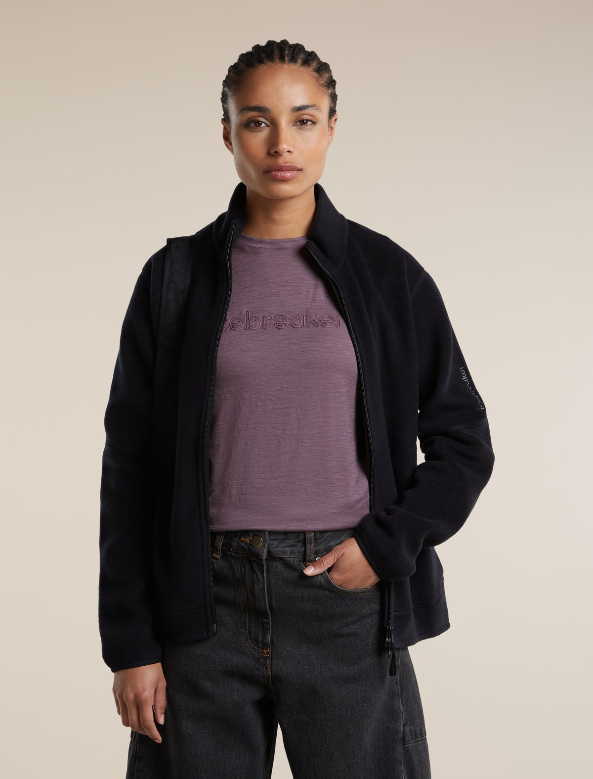 Women's Merino 150 Tech Lite Short Sleeve Tee IB Stitchline Grey Plum - 5