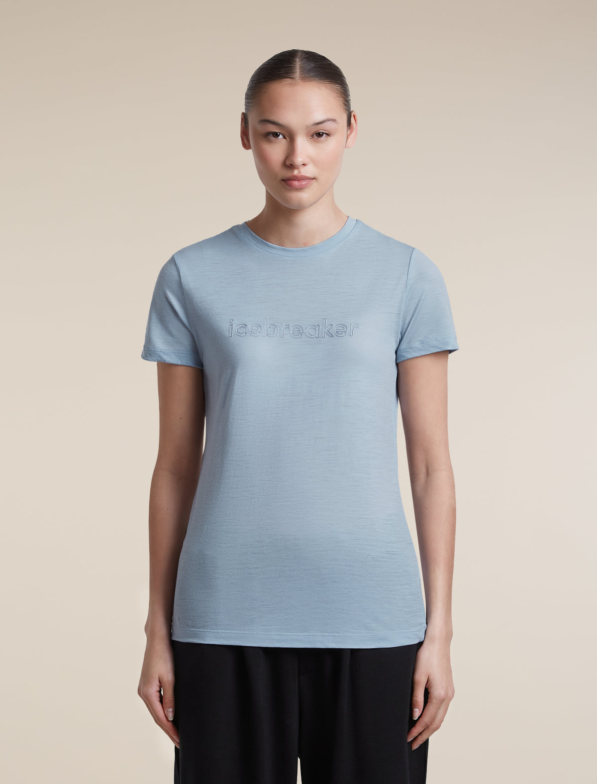 Women's Merino 150 Tech Lite Short Sleeve Tee IB Stitchline Zinc Blue - 1