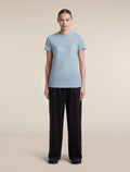 Women's Merino 150 Tech Lite Short Sleeve Tee IB Stitchline Zinc Blue - 3