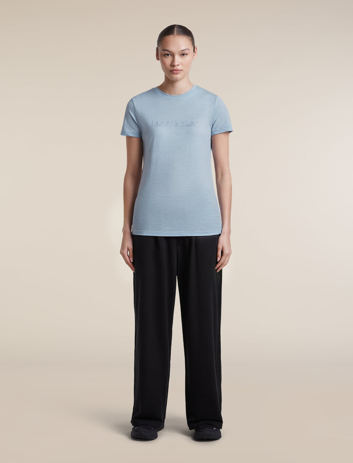 Women's Merino 150 Tech Lite Short Sleeve Tee IB Stitchline Zinc Blue - 3