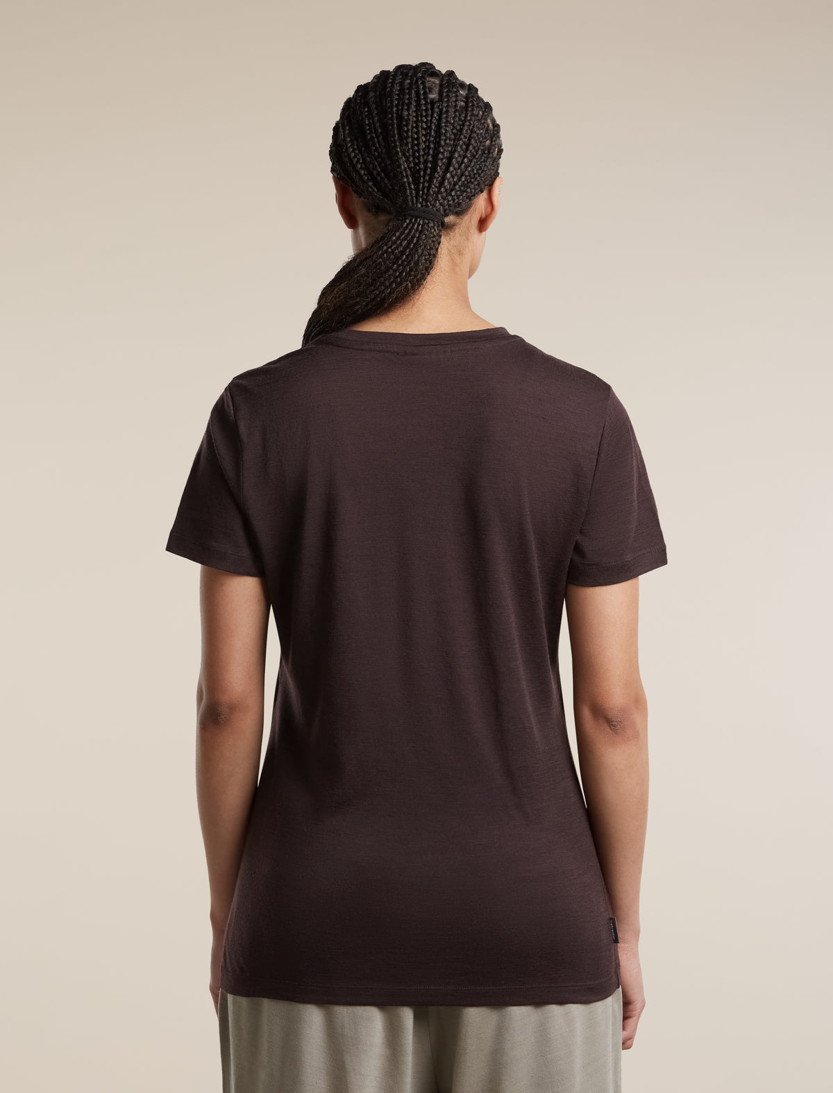 Women's Merino 150 Tech Lite Short Sleeve Tee Peaceful Pass Sleeve Bittersweet - 2