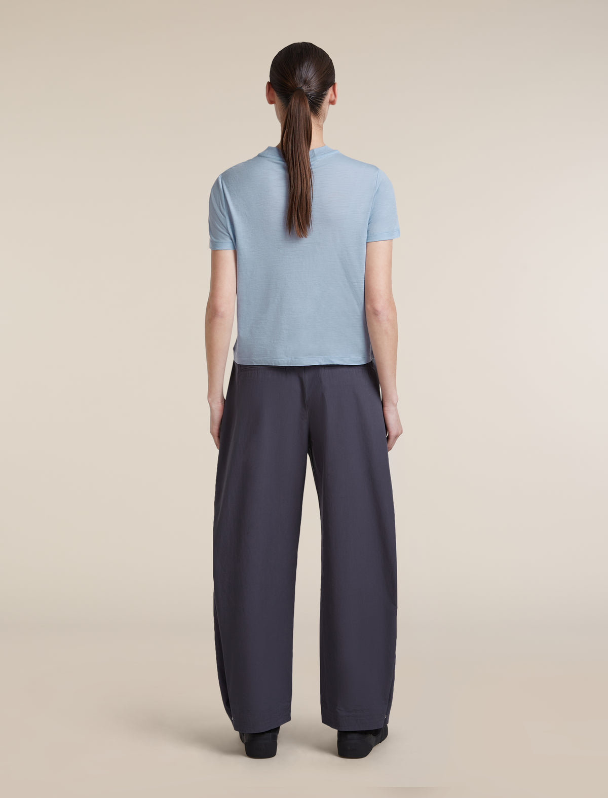 Women's Merino 150 Tech Lite Short Sleeve Crop Tee Great Heights Zinc Blue - 6