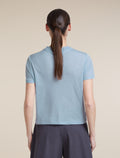 Women's Merino 150 Tech Lite Short Sleeve Crop Tee Great Heights Zinc Blue - 2
