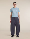 Women's Merino 150 Tech Lite Short Sleeve Crop Tee Great Heights Zinc Blue - 3