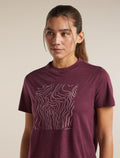 Women's Merino 150 Tech Lite Short Sleeve Crop Tee Great Heights Dark Berry - 7