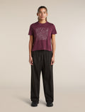Women's Merino 150 Tech Lite Short Sleeve Crop Tee Great Heights Dark Berry - 3