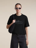Women's Merino 150 Tech Lite Short Sleeve Relaxed Tee icebreaker Heritage Black - 5